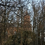Kościół na szczycie Ślęży - w wieży widokowej